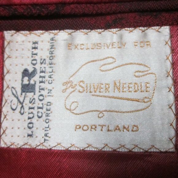 Mens VINTAGE Dark Red Blazer About Size M / 40 Louis Roth Clothes From Portland - Picture 3 of 16